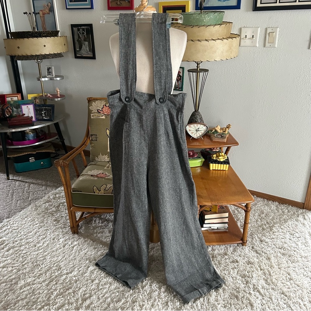 SOLD SOLD Retro Pants 1940s Style Gray Fleck M L UK 16 Vivien Of Holloway - Picture 5 of 10